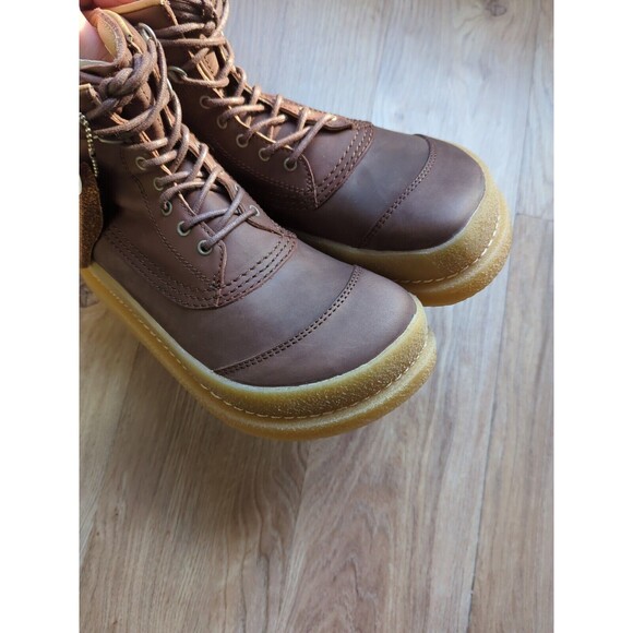 Birkenstock X Pitti Uomo Brown Leather Lace Up Boots Womens 7-7.5 EU 38 - Picture 4 of 12